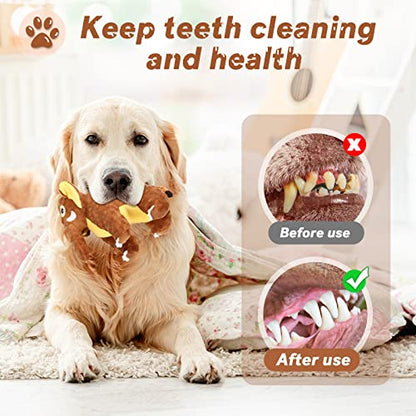 Letsmeet Dog Toys Durable Squeaky Plush Dog Toy for Puppy Teething Dog Chew Toys for Small, Middle, Large Dogs - style: Elephant