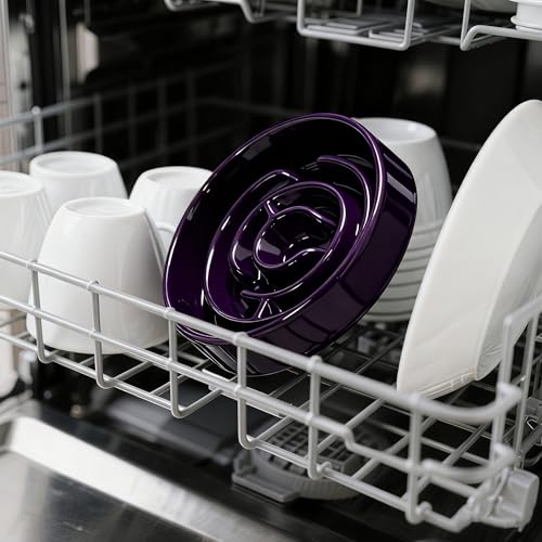 Ceramic Slow Feeder Dog Bowls with Anti-Slip, Slow Feeder & Non-Slip Design, Boredom and Anxiety Reducer, Suitable for All Breed Dogs and Cat (Ceramic-Purple) - color: Ceramic-Purple