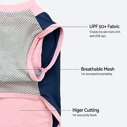 Fitwarm 2 Pack UPF 50+ UV Sun Protection Dog Shirt, Lightweight Breathable Cooling Vest, Quick Dry Dog Summer Clothes for Small Dogs Boy Girl, Reflective Label Pet Cat Outfit, Pink, Small - color: Rose Red-Pink, size: Small