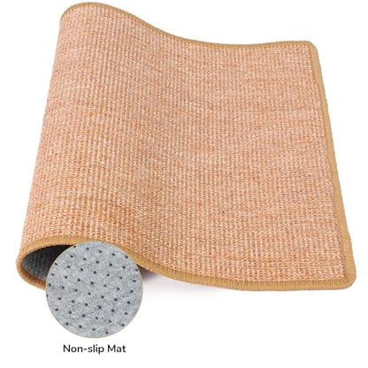 FUKUMARU Cat Scratcher Mat, 23.6 X 31.5 Inch Natural Sisal Cat Scratch Mats, Horizontal Cat Floor Scratching Pad Rug, Protect Carpets and Sofas Brown - color: Brown-23.6 x 31.5 Inch
