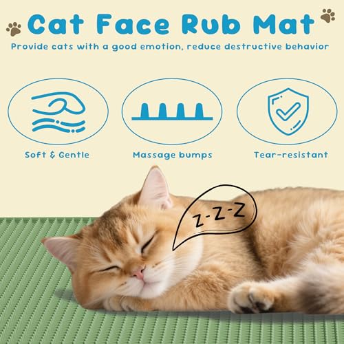 Cat Litter Mat, (33" X 21") Silicone Litter Trapping Mat - Waterproof/Urine Proof, Litter Box Mat - Keep the Floor Clean Green - color: Green, size: L