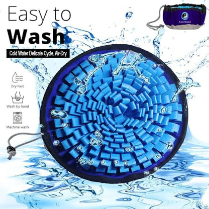 Awesome Deluxe Blue Snuffle Mat; Beautiful Custom Yin-Yang Symbol Snuffle Mat for Dogs, Sniff Mat for Dog. Corrects Too-Fast Eating Habits. Perfect for Bored or Anxious Dogs