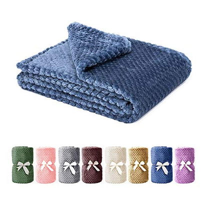 Dog Blanket,Soft Fuzzy Blankets for Puppy, Medium Premium Fluffy Blankets Plush Fleece Throw Dog Bed, Couch, Sofa, Reversible Travel Warm Covers - color: Blue, size: M（30x40 inches）