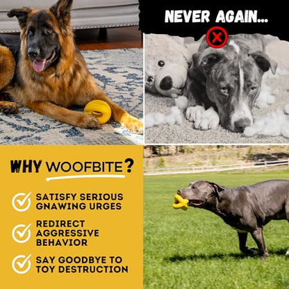 Indestructible Dog Ball - Lifetime Replacement - Durable Dog Toy for Aggressive Chewers - Safe, Non-Toxic Natural Rubber - Chew, Tug & Fetch - Tough, Heavy Duty Chew Toy - 4” (Softball Size)