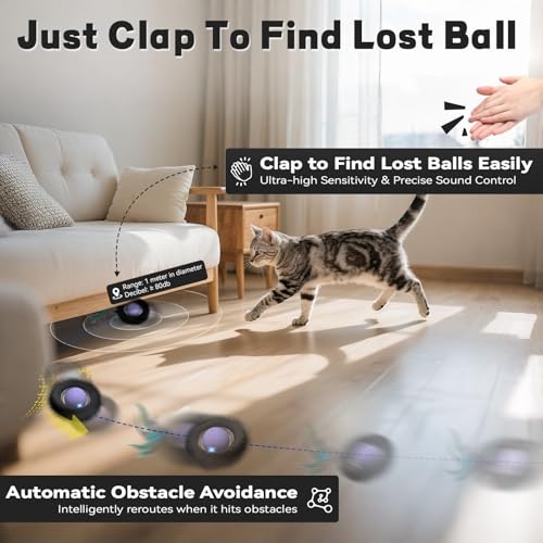 Interactive Cat Toy with Motion Activated Ball & 7 Holes Maze Mat, Hide and Seek Exercise Game for Indoor Cats, Automatic Moving Cat Ball Toy in Pouch, Rechargeable Kitten Toys, Mouse Catching Game - color: No Cat No Life