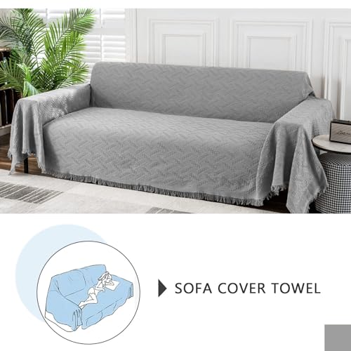 MEETSKY Sofa Cover for 3 Cushion Couch - Extra Wide, Washable, Dog-Friendly (X-Large: 91" x 118", Grey) - color: Grey, size: 91" x 118" | X-Large