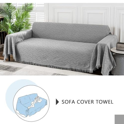 MEETSKY Sofa Cover for 3 Cushion Couch - Extra Wide, Washable, Dog-Friendly (X-Large: 91" x 118", Grey) - color: Grey, size: 91" x 118" | X-Large
