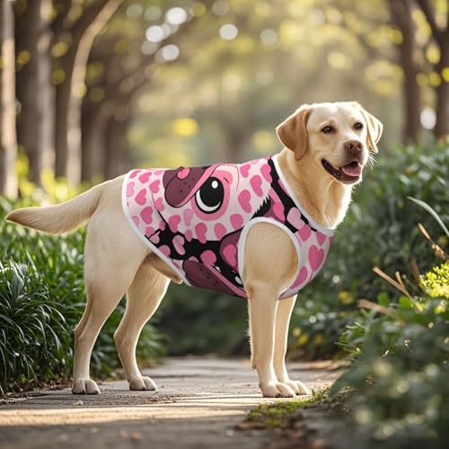 SWEET TANG Dog Cooling Shirts Funny Cartoon Pugs Puppy Pink, Medium Large Dog Summer T-Shirts, Quick Dry, Breathable, Stylish Beach Wear, 3X-Large - color: Pattern (113), size: 3X-Large