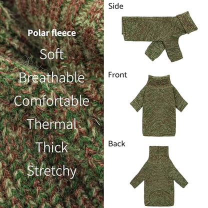 Fitwarm Knitted Turtleneck Dog Sweater, Thermal Dog Winter Clothes for Small Dogs Boy Girl, Holiday Pet Outfit, Heather Green, XS - color: Heather Green, size: X-Small