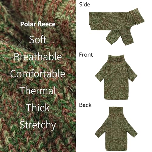 Fitwarm Knitted Turtleneck Dog Sweater, Thermal Dog Winter Clothes for Small Dogs Boy Girl, Holiday Pet Outfit, Heather Green, Small - color: Heather Green, size: Small