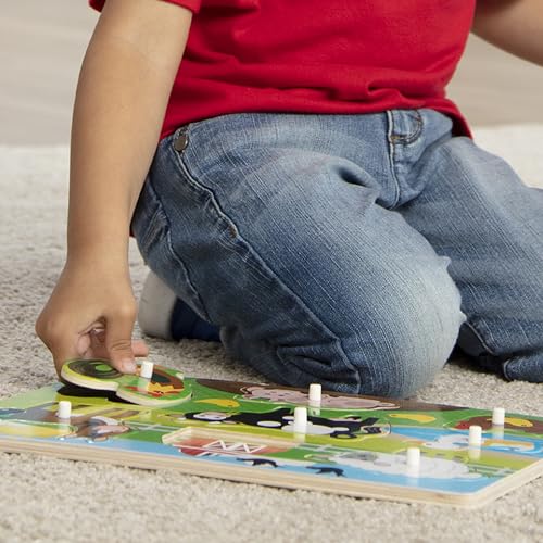 Melissa & Doug Farm Wooden Peg Puzzle (8 pcs) - style: Farm