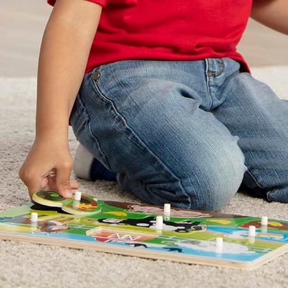 Melissa & Doug Farm Wooden Peg Puzzle (8 pcs) - style: Farm