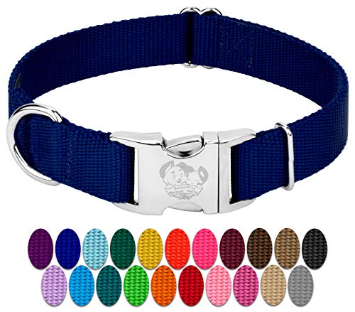 Country Brook Petz - Premium Nylon Dog Collar with Metal Buckle for Small Medium Large Breeds - 10+ Cool Colors (Small, 3/4 Inch, Royal Blue) - color: Royal Blue, size: Small (Pack of 1)