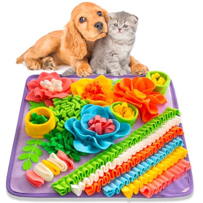 Snuffle Mat for Dogs, Sniff Mat Slow Feeding Mat for Small Pets Cats, Rabbits - Help Stress Relief and Training - Stimulate Your Pet's Foraging Skills! (Purple) - color: Purple