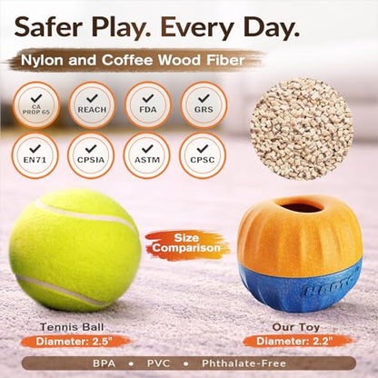 S Size 3-in-1 FrostLick Frozen Treat Ball & Treat Dispensing & Tough Chew Toy, No-Transfer Fill & Freeze Lick Cup, for Puppy Small/Mini/Tiny Dogs and Cats
