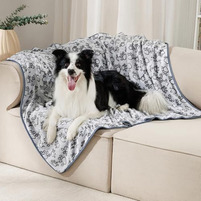 Luciphia 1 Pack 3 Blankets Fluffy Premium Fleece Pet Blanket Flannel Paw Printed Throw for Dog Cat Grey Paw Medium(30"x20",Pack of 3) - color: Grey-paw Line, size: 30x20 inch (Pack of 3)