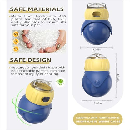 BSISUERM Cat Interactive Toys for Indoor Cats Adjustable Treat Puzzle Food Dispenser Weight Loss Tumbler Slow Feeder Fun Kitty Sliding Rolling Ball Enrichment Toy for Kitten Adult Cats Small Dogs