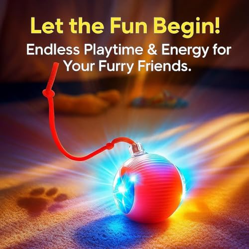Interactive Electric Automatic Rolling Moving Rechargeable Self Play Stimulation Toy,Smart Pet Chase with Speedy Tail Rope for Bored Indoor Cats (Purple) - color: PURPLE
