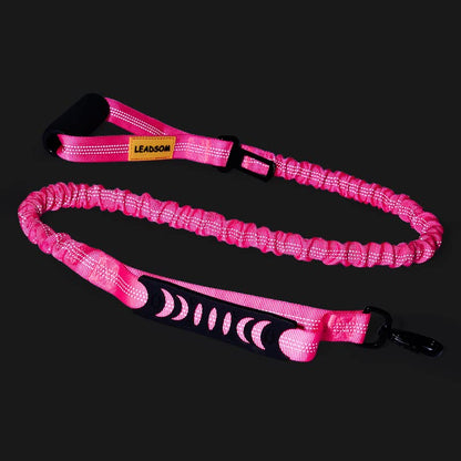 6FT Highly Reflective Heavy Duty Elastic Bungee Medium and Large Dog Leash Shock Absorbing with Comfortable Padded Handle and Traffic Handle Suitable for Training Hot Pink - color: Hot Pink