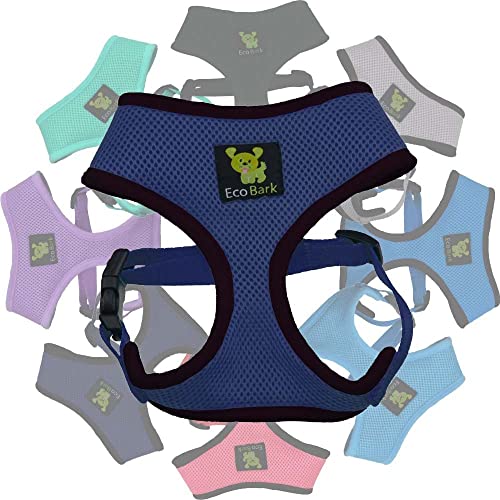 EcoBark Dog Harness - Eco-Friendly Max Comfort Harnesses - Luxurious Soft Mesh Halter - Over the Head Harness Vest- No Pull and No Choke for Small, Toy Breed, and Teacup Dogs (XS, Navy) - color: Cobalt Dark Blue
