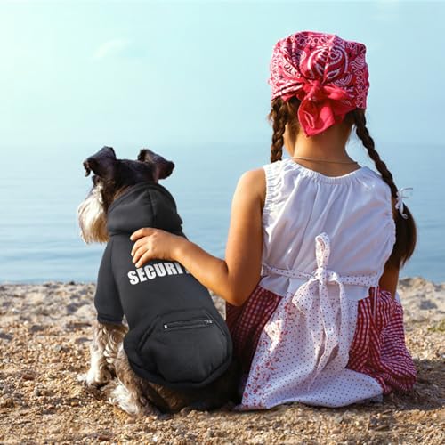 Dog Hoodie Security Glow-in-The-Dark Dog Sweater Sweatshirt Hooded Soft Brushed Fleece Clothes with Dual Pocket Zip Puppy Hoodie for Small Medium Large Dogs Black S - color: Black, size: Small