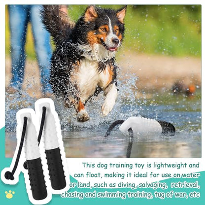Blueweenly 4 Pcs Dog Bumper Toy for Water Retrieving Plastic Puppy Training Dummy Dog Float Toy Lightweight for Float on The Water Pool Outdoor Training Hunting Fetching (Black and White) - color: Black and White