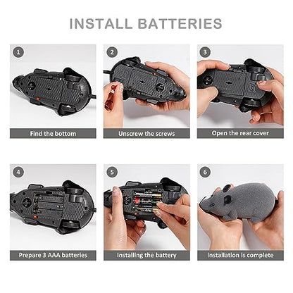 Auto Moving Mouse Cat Toy, Interactive Cat Toys Wireless Electronic Fake Mouse Rat Pet Toy Running Wheel Plush Rat Chasing Prank Toy for Cats Dogs Kids Novelty Gift By Greatstar (Grey, No Controller) - color: Grey, No Controller