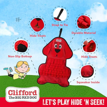 Clifford® Snuffle Treat Mat | Dog Snuffle Mat Puzzle Toys for Dogs Mental Stimulation | Durable, Slow Feeding, Squeakers, Soft and Sensory