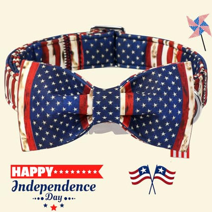 DOGWONG Ameirican Flag Dog Collar - Independence Dog Collars, Adjustable Patriotic Pet Collars 4th of July Dog Collar for Small Medium Large Dogs - color: American Flag, size: XS