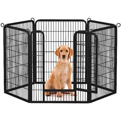 Yaheetech Wide Panel Dog Playpen, 6 Panels 40 inch High Pet Pen with Gate, Portable Indoor Outdoor Fence for Medium/Large Breed Dogs - size: 40"