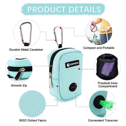 Dog Treat Pouch Dog Poop Bag Holder For Leashes, Pets Snack Container With Inner Mesh Bag, Puppy Supplies Perfect For Training And Walking - Hands Free Dog Waste Bag Dispenser -Dog Travel Accessories - color: MintGreen