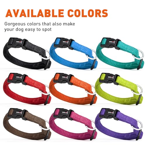 Dogline 5/8 x 11 to 17" Comfort Microfiber Soft Padded Pet Puppy Dog Collar, Small/Medium, Blue - color: Blue, size: Small/Medium