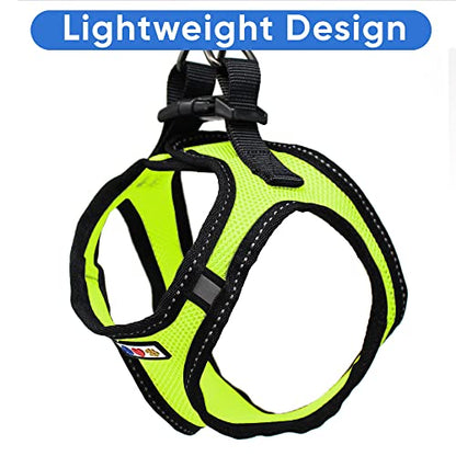 Pawtitas Dog Vest Harness Made with Breathable Air Mesh | All Weather Vest Harness for Extra Extra Small Puppies and Cats with Quick-Release Buckle - Extra Extra Small Green Mesh Dog Harness - color: Green, size: 2 Extra Small