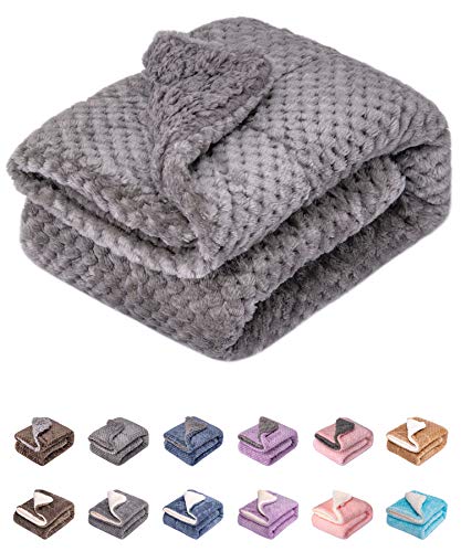 Fuzzy Dog Blanket or Cat Blanket or Pet Blanket, Warm and Soft, Plush Fleece Receiving Blankets for Dog Bed and Cat Bed, Couch, Sofa, Travel and Outdoor, Camping (Blanket (24" x 32"), DG-Flint Gray) - color: Dg-flint Gray, size: Blanket (24" x 32")