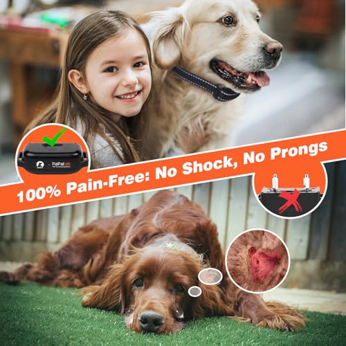 No Shock Dog Training Collar with Remote 3300ft Range, Humane Vibrating Dog Collar, 3 Modes Ultrasonic, Beep, Vibration for Small Medium Large Dogs - Security Lock & No Prongs - color: Black