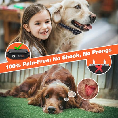 No Shock Dog Training Collar with Remote 3300ft Range, Humane Vibrating Dog Collar, 3 Modes Ultrasonic, Beep, Vibration for Small Medium Large Dogs - Security Lock & No Prongs - color: Black