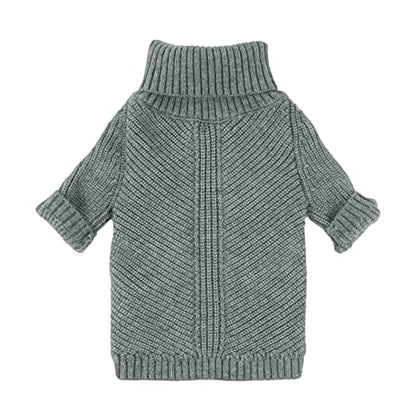 Fitwarm Dog Turtleneck Sweater, Thermal Knitted Pet Coat, Dog Winter Clothes for Small Dogs, Cat Apparel, Heather Grey, XSmall - color: Heather Grey, size: X-Small