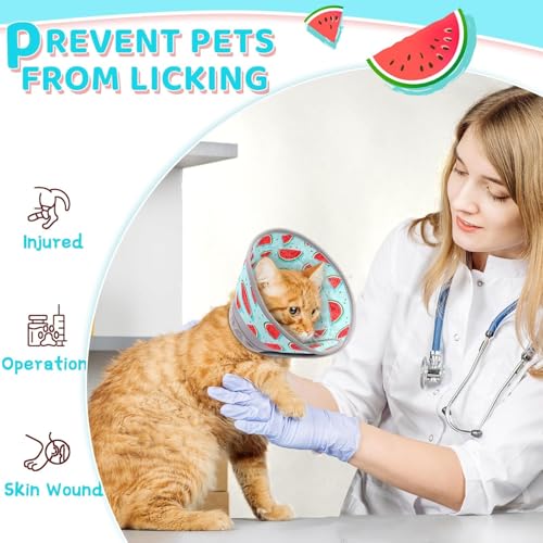Cat Cone Collar Soft to Stop Licking, Adjustable, Foldable Lightweight Kitten Cones After Surgery Recovery for Cats & Kittens, Cat Cone Alternative, Easy Eating (Blue, S) - color: Blue, size: S