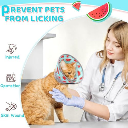 Cat Cone Collar Soft to Stop Licking, Adjustable, Foldable Lightweight Kitten Cones After Surgery Recovery for Cats & Kittens, Cat Cone Alternative, Easy Eating (Blue, S) - color: Blue, size: S