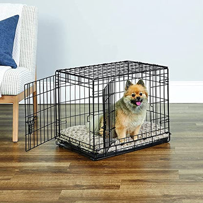 Midwest Homes for Pets 24-Inch New World Crate for Small Breeds, 12-20 lbs, Double Door Folding Dog Crate, Leak-Proof Tray & Secure Latches, Portable, Durable & Easy to Assemble - size: 24.8"L x 17.9"W x 19.5"H