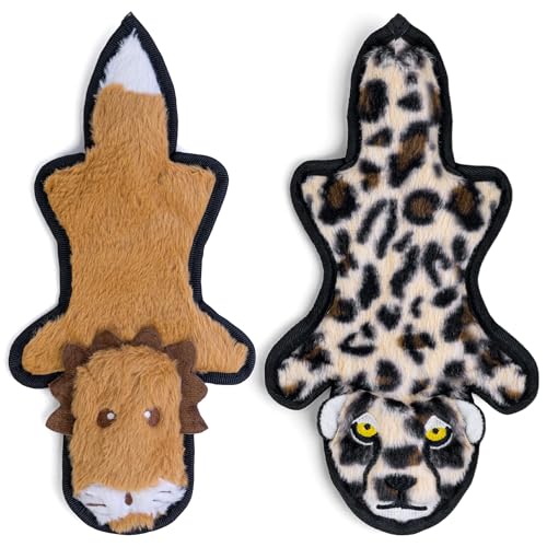 SHARLOVY No Stuffing Dog Toys Crinkle Squeaky, Long Lasting Chews for Aggressive, Durable Plush Dog Puppy Chew Toys for Teething, with 6 Tough Layers for Small Medium Large Breed - color: 2pack, size: Small