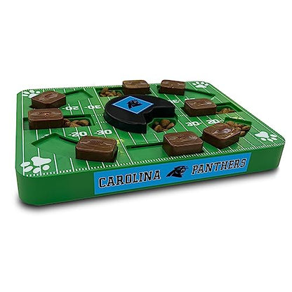 Pets First NFL Carolina Panthers Puzzle Toy, Puzzle Treat Dog Toy, Interactive Dog Treat Toy, Dog Puzzle - color: CAROLINA PANTHERS, size: Standard