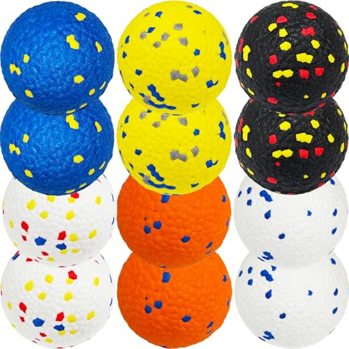 Beieverluck 12 Pack Dog Tennis Balls for Aggressive Chewers, Indestructible Dogs Toy Balls for Large Medium Small Dog Fetch Game, Water Play & Teeth Cleaning