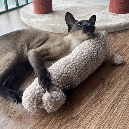 TTcat Catnip Silvervine Matatabi Pillow for Cats & Kittens,Cat Kicker Toy,Large Size Cat Pillow Soothing Plush Cat Toy(Beige). - color: Beige