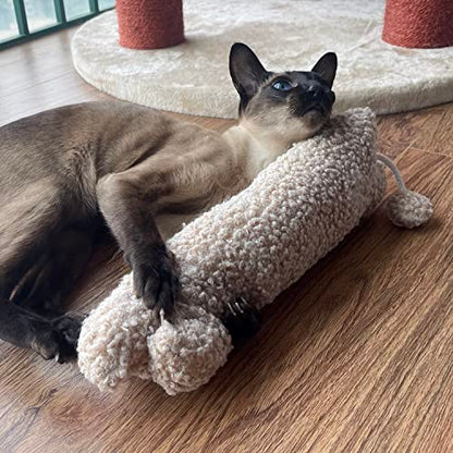 TTcat Catnip Silvervine Matatabi Pillow for Cats & Kittens,Cat Kicker Toy,Large Size Cat Pillow Soothing Plush Cat Toy(Beige). - color: Beige