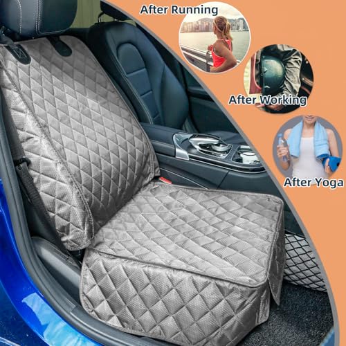 PETICON Waterproof Front Seat Car Cover, Full Protection Dog Car Seat Cover with Side Flaps, Nonslip Scratchproof Front Seat Cover Fits for Cars, Trucks, SUVs, Jeep, Gray (Gray) - color: gray