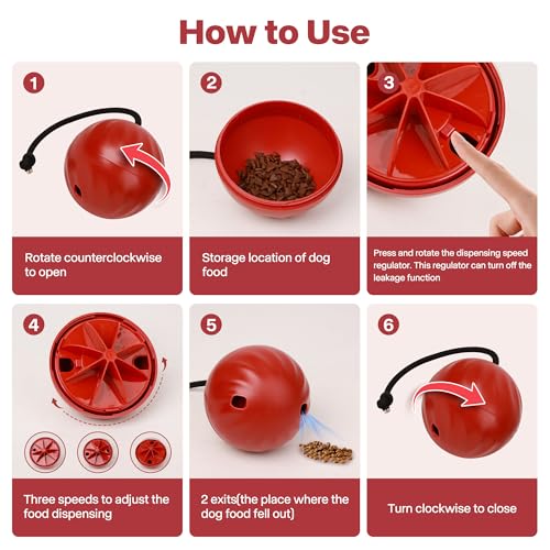 Pet Prime Dog Treat Ball Interactive Squeaky Rolling Treat Dispensing Toys Dog Food Puzzle Slow Feeder Ball Mental Stimulation Enrichment Toys for Small,Medium,Large Breeds