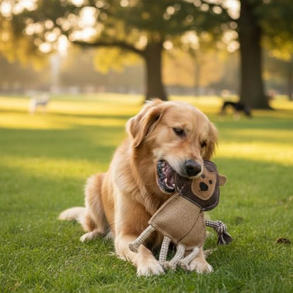 Natural Jute Dog Chew Toy – Lion Shape, Tough & Durable Puppy Teething Toy, Safe Eco-Friendly Chew, Interactive Training & Play Toy for Small, Medium & Large Dogs - style: Lion Shape