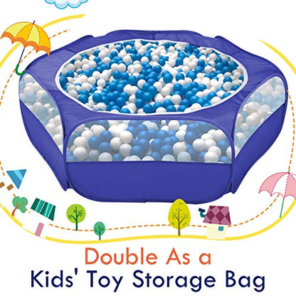 Pawaboo Small Animals Playpen, Waterproof Small Pet Cage Tent with Zippered Cover, Portable Outdoor Yard Fence with 3 Metal Rod for Chick/Kitten/Puppy/Guinea Pig/Rabbits/Hamster/Chinchillas,Indigo - color: H-Indigo