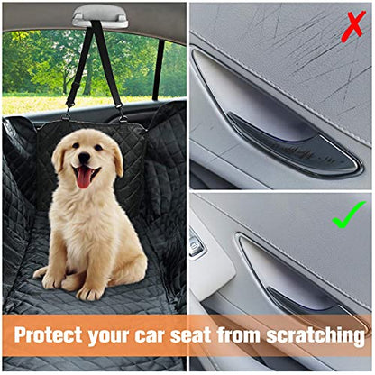 PETICON Dog Car Seat Cover with Mesh Window, 100% Waterproof Pet Seat Cover for Back Seat, Scratchproof Dog Hammock for Cars, Trucks, SUVs, Jeeps, Black - color: black